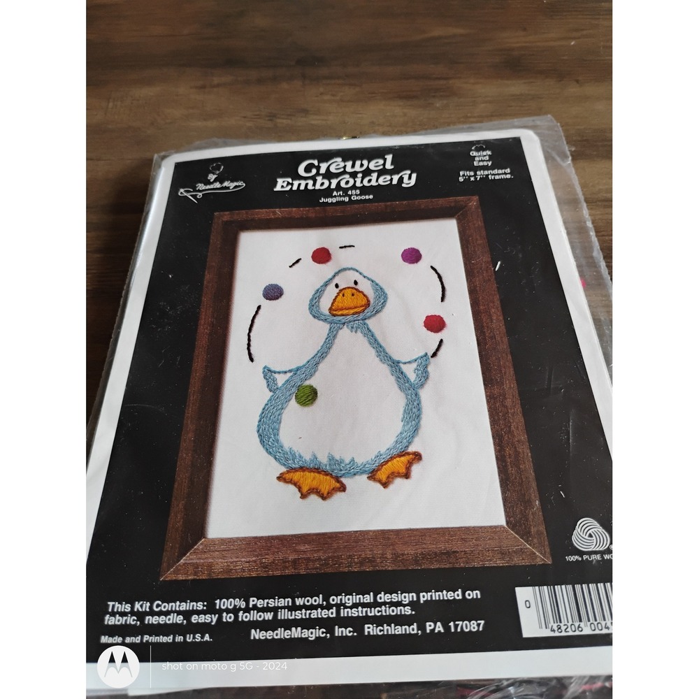 Needle Magic Crewel Embroidery Kit Art 455 Juggling Goose 5x7 Vintage Craft Kit